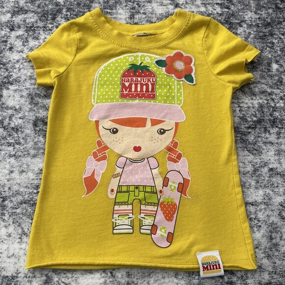 3T Gwen Stefani Harajuku Mini Top No Doubt Lovers Skater Strawberry Yellow Shirt - Picture 1 of 7